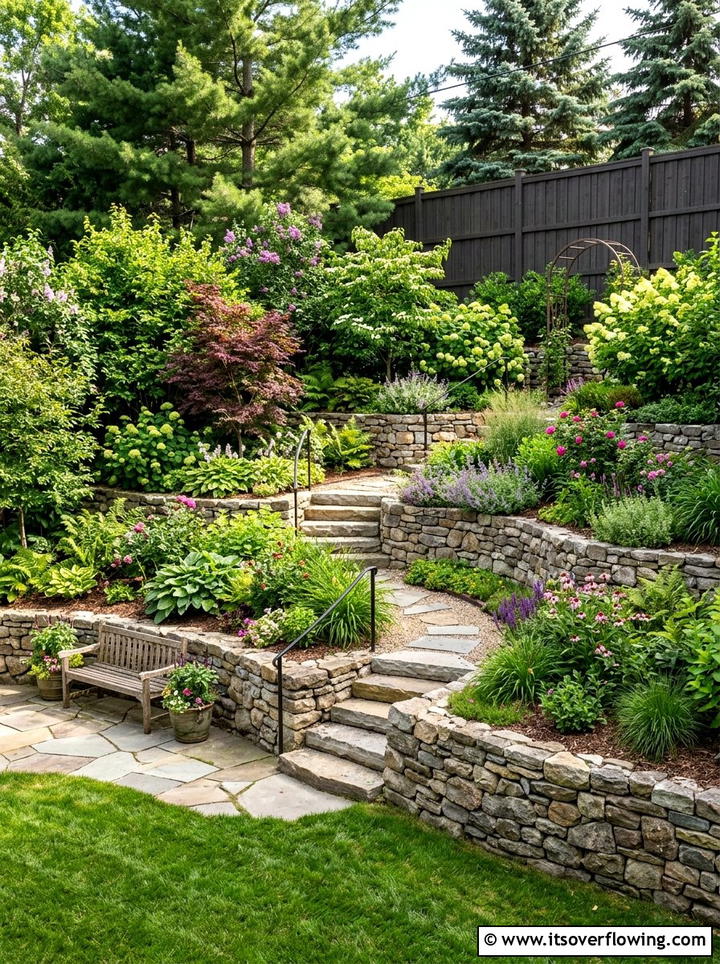 Tiered Landscape Design - 25 backyard ideas for privacy