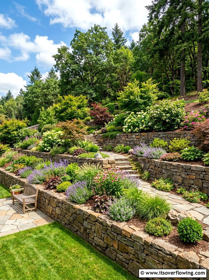 Tiered Landscape Planting - 25 garden ideas for privacy