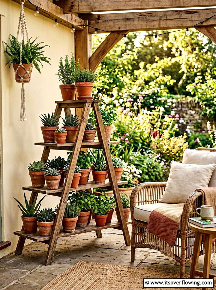 Tiered Plant Stand - 25 front porch ideas with plants