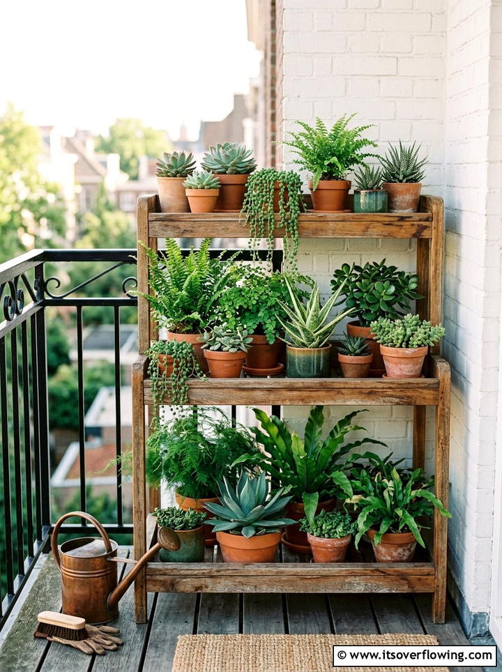 Tiered Plant Stand - 25 garden decor ideas for renters