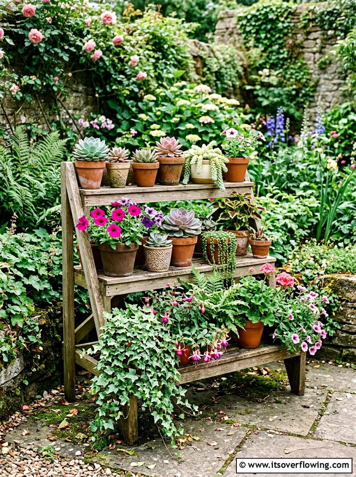 Tiered Plant Stand - 25 small garden ideas for quick makeover