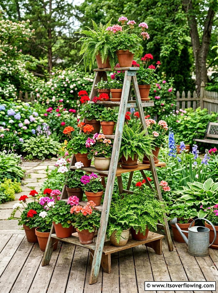 Tiered Plant Stand - 25 upcycled garden ideas with reclaimed wood