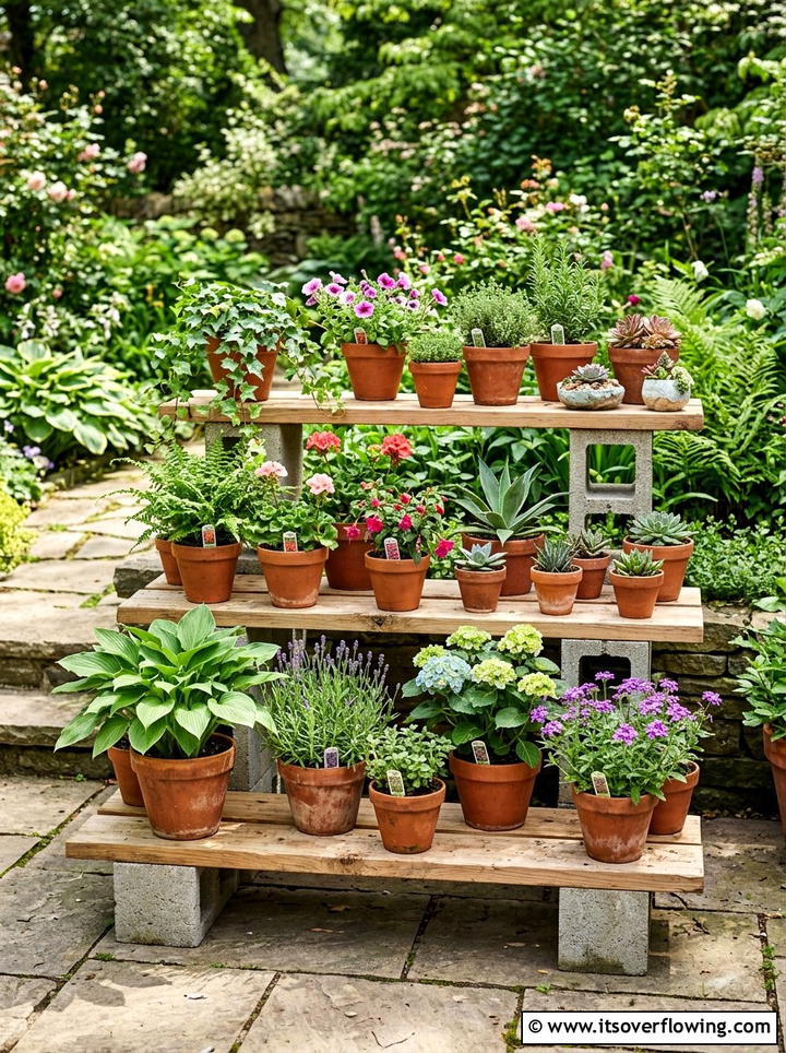 Tiered Plant Stand For Patio - 25 cheap garden ideas with cinder blocks