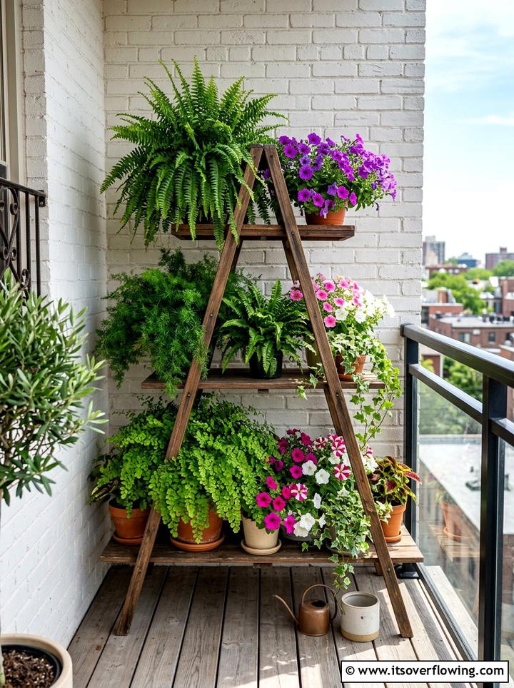 Tiered Plant Stand Layout - 25 small garden ideas with container clusters