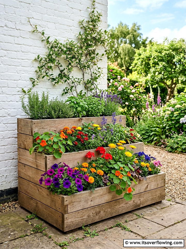 Tiered Planter Boxes - 25 garden ideas for narrow yards