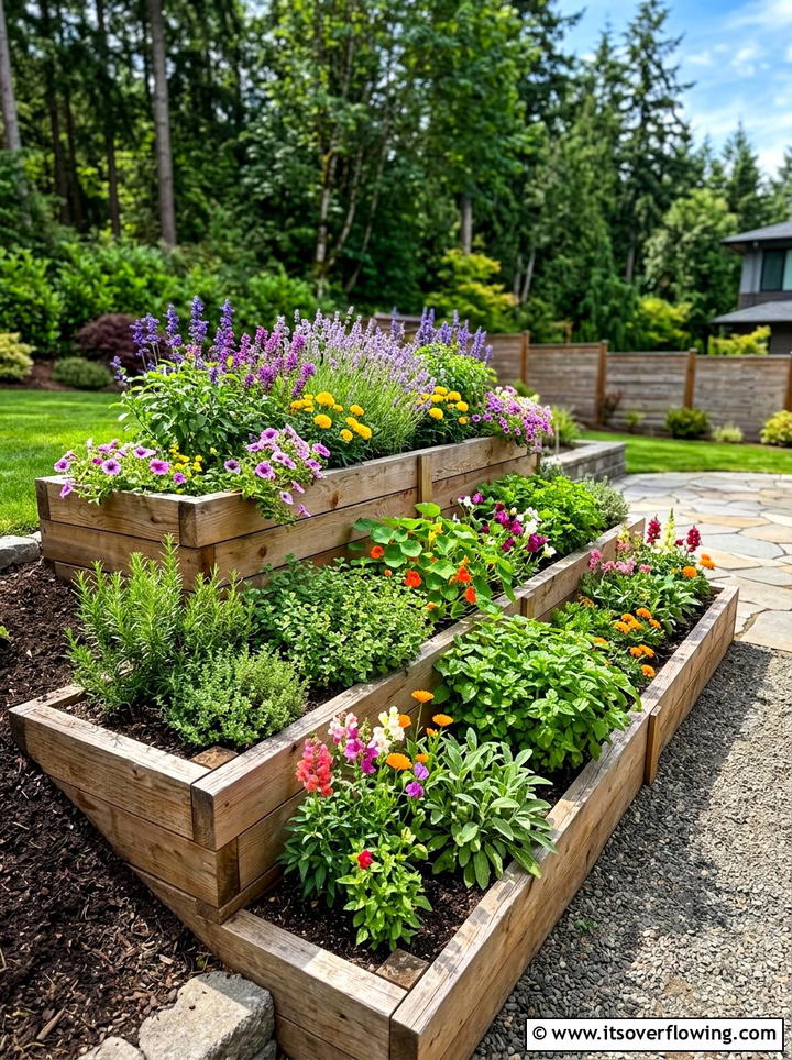 Tiered Raised Bed - 25 creative garden ideas for narrow spaces