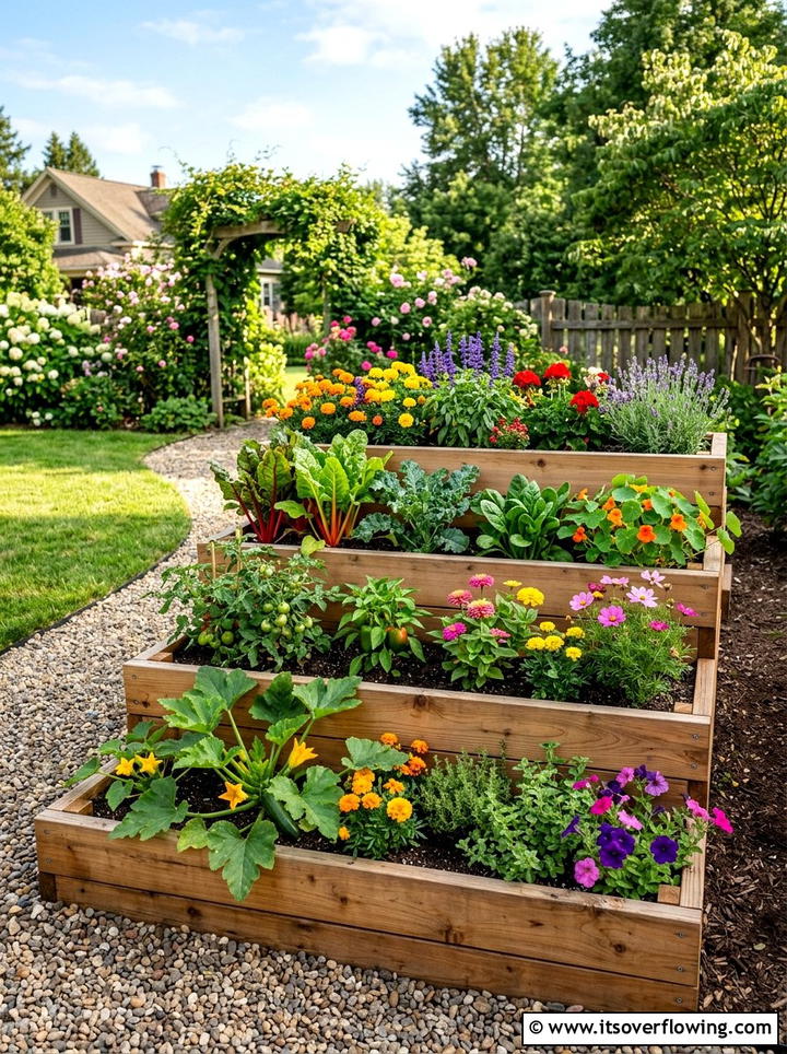 Tiered Raised Garden Beds - 25 creative garden ideas for small yards