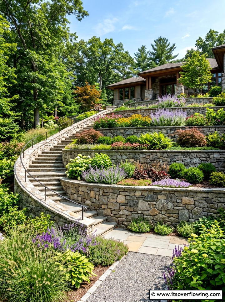 Tiered Retaining Walls - 25 garden design ideas for entryways