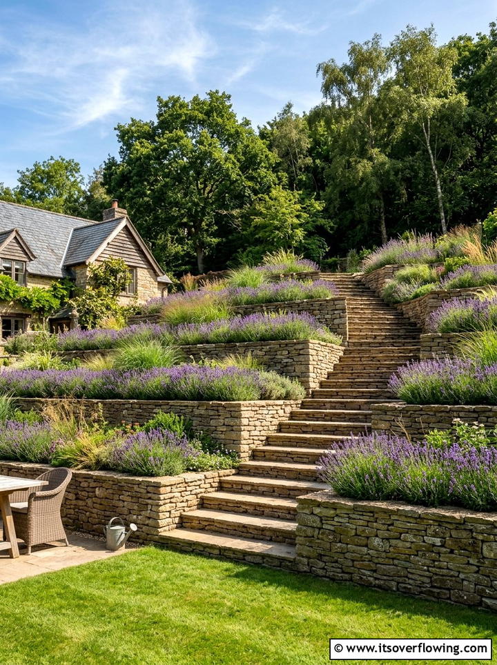 Tiered Retaining Walls - 25 creative garden ideas with modern landscape lines