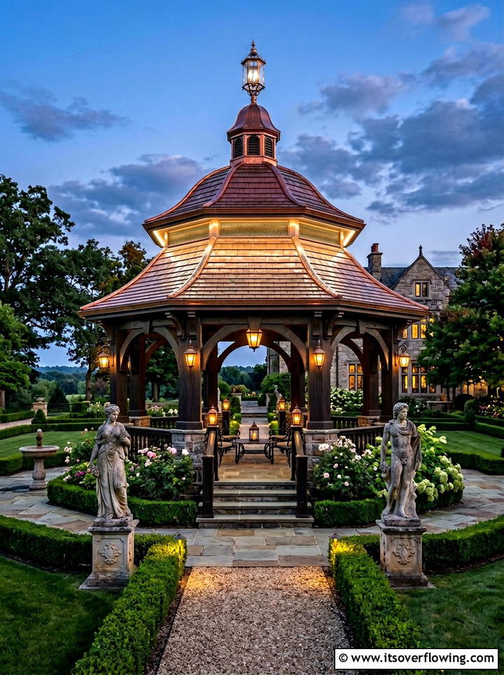 Tiered Roof Gazebo - 25 garden ideas with gazebo