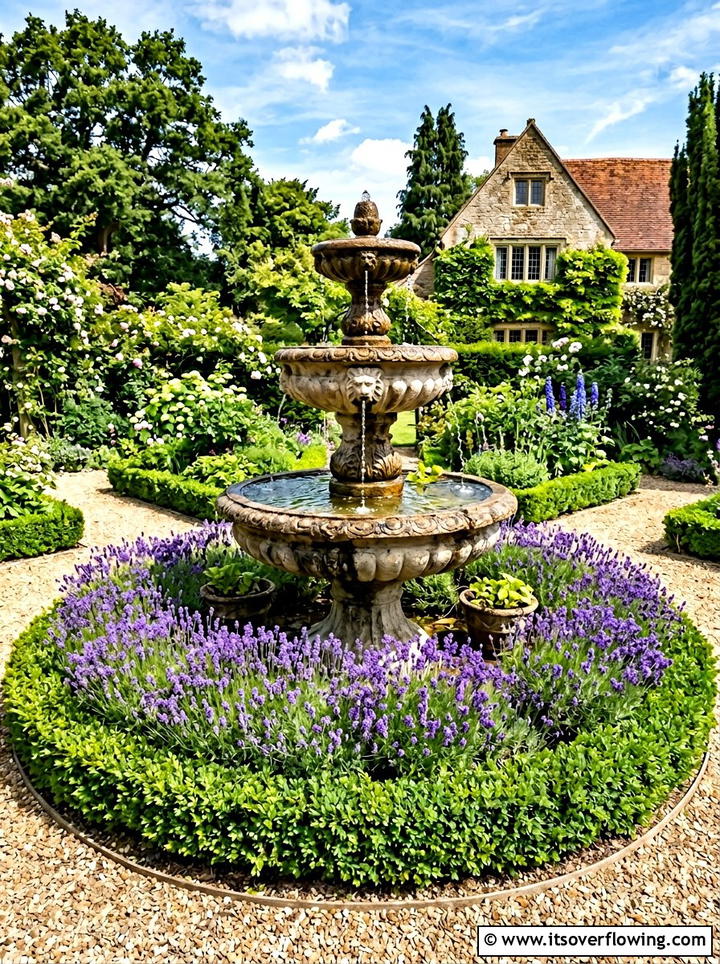 Tiered Stone Fountain - 25 backyard decorating ideas with mini fountains