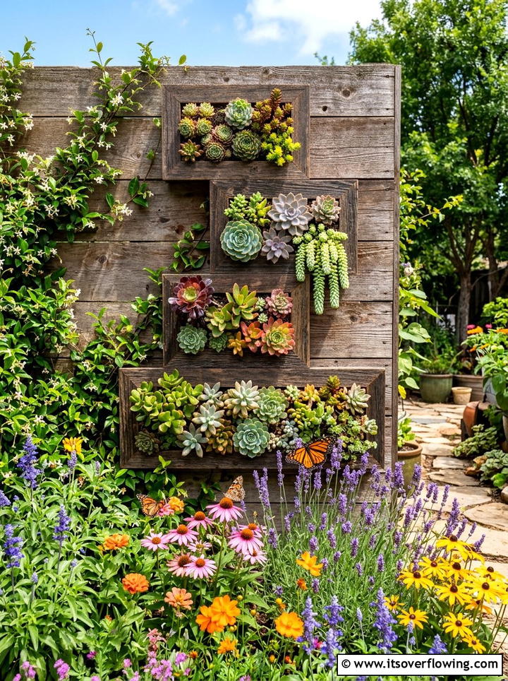 Tiered Succulent Frame - 25 garden ideas with succulent frames