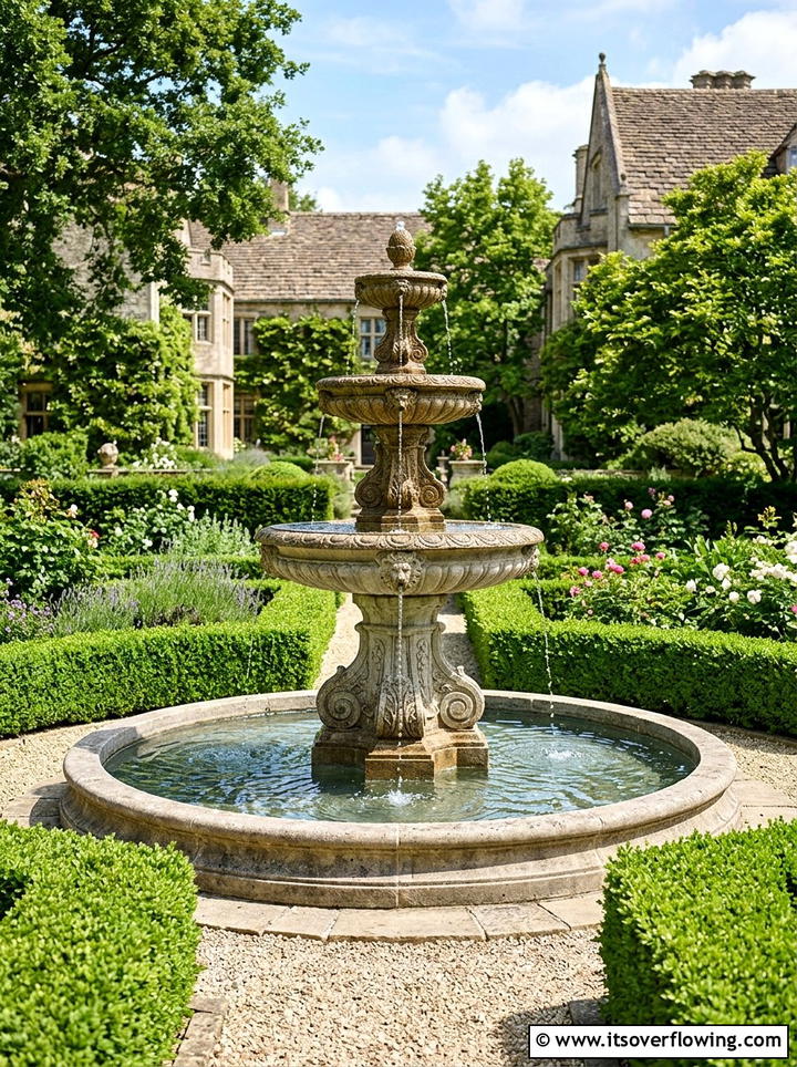 Tiered Water Fountain - 25 backyard ideas for large yards