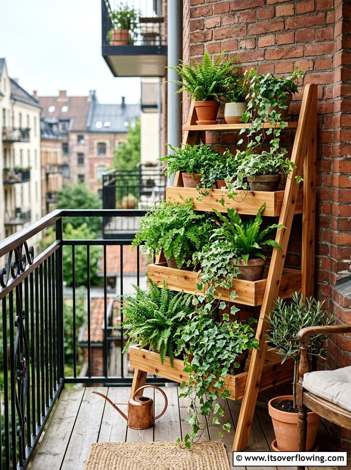 Tiered Wooden Plant Stand - 25 garden design ideas with container clusters
