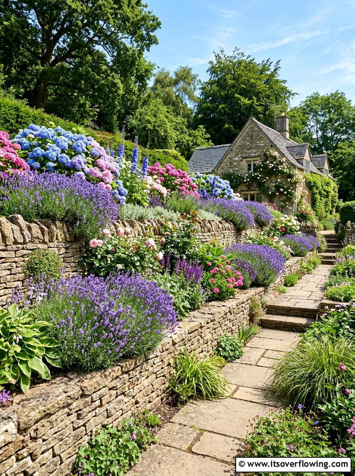 Tiered flower beds - 25 garden design ideas with retaining walls