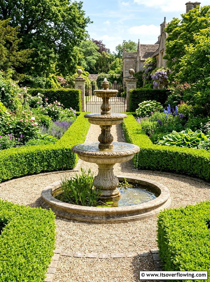 Tiered fountain water bowl - 25 garden decor ideas with water bowls