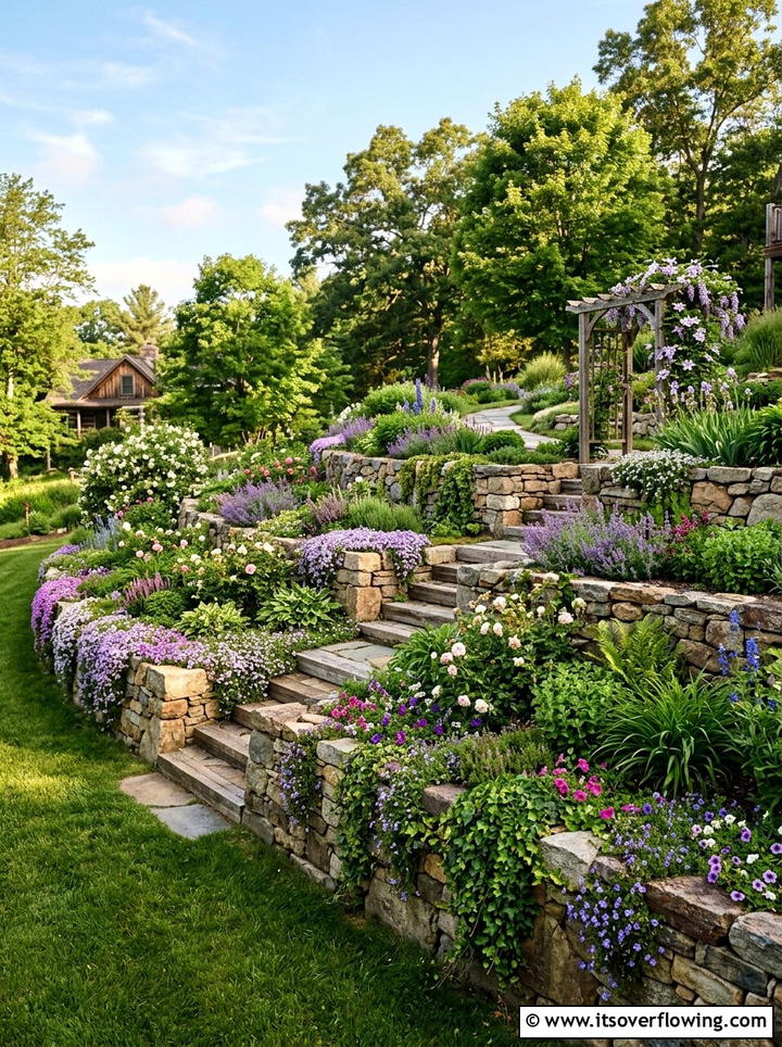 Tiered garden beds for slopes - 25 backyard ideas with raised beds