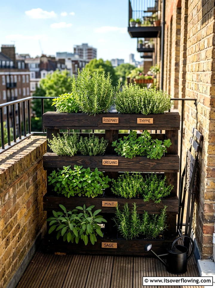Tiered pallet herb garden - 25 recycled garden ideas with recycled wood art