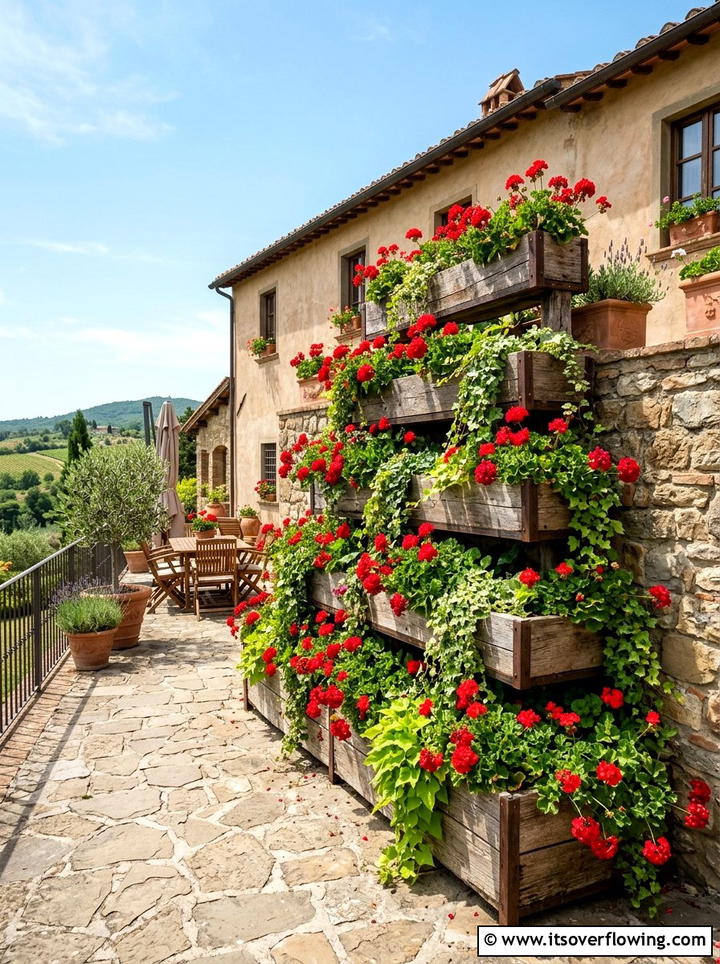 Tiered planter garden - 25 small garden ideas for full sun