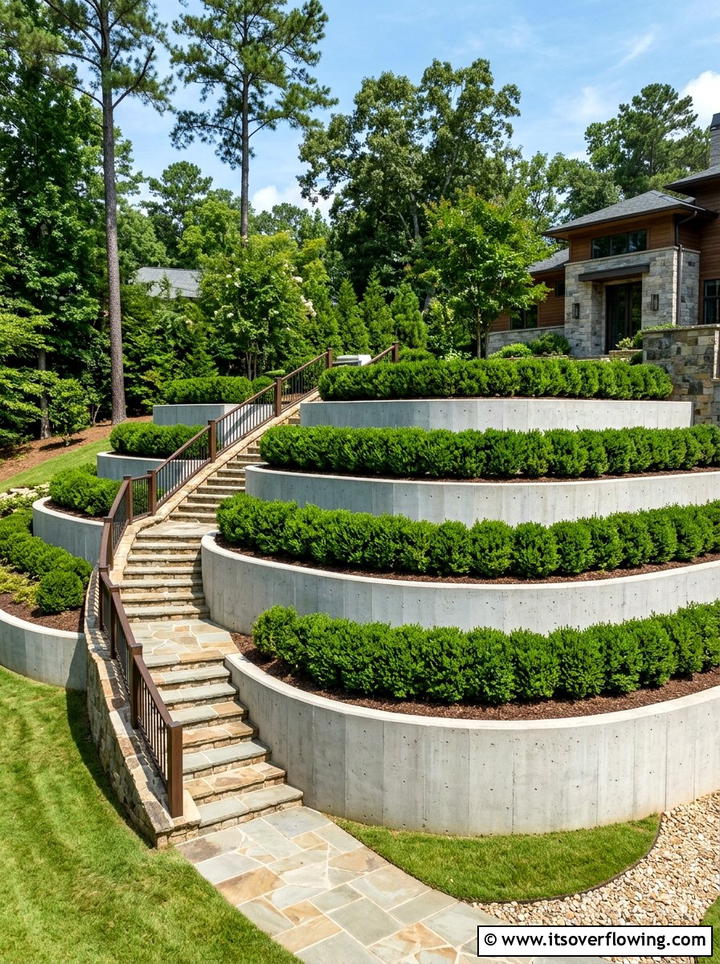Tiered retaining wall - 25 garden ideas for minimalist style