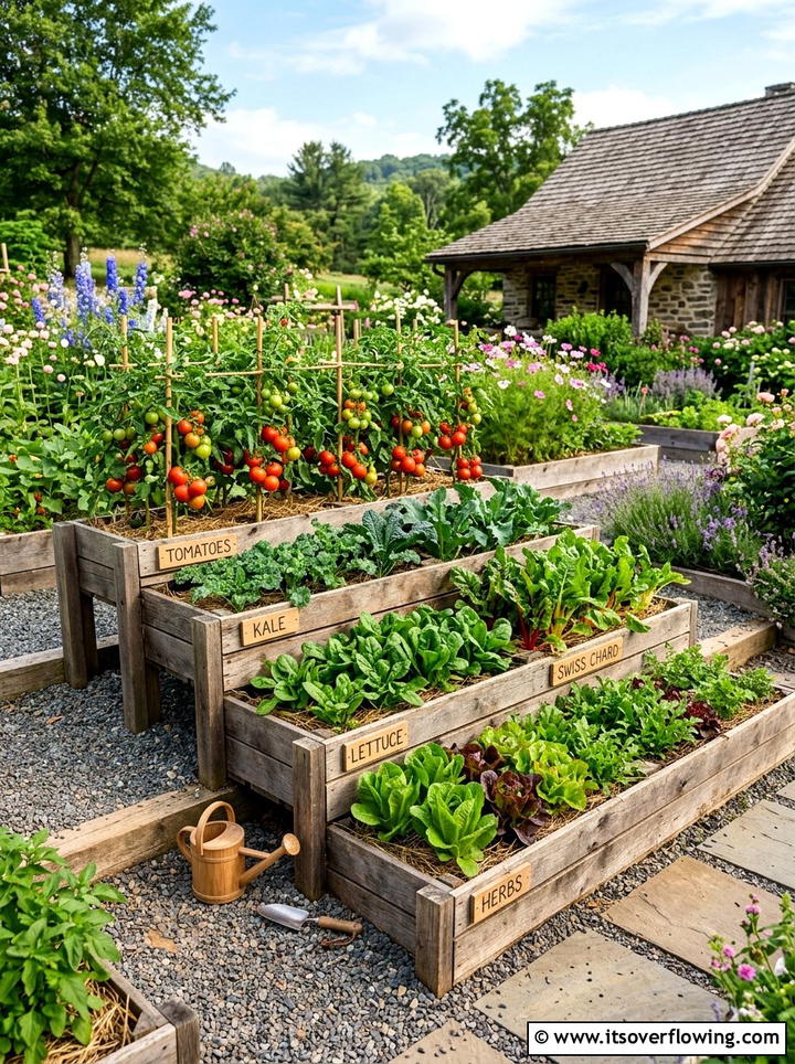 Tiered vegetable crate garden - 25 backyard ideas with crate planters