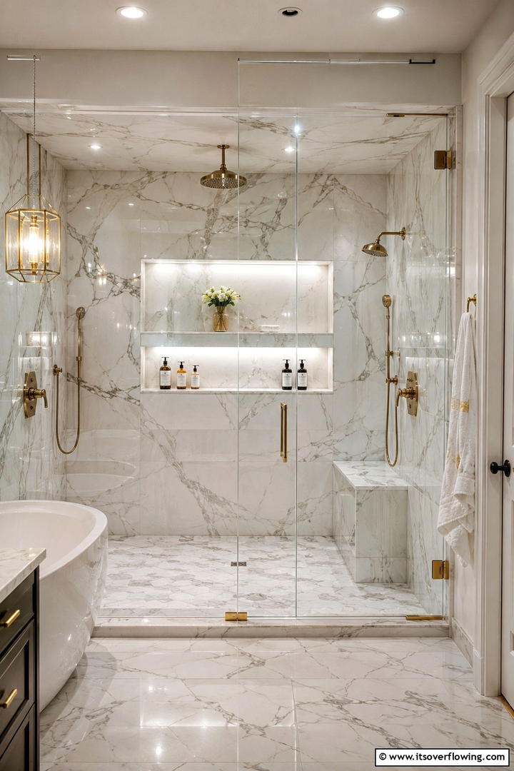 Tiled Shelf Nooks for Durable Style - 30 Shower Storage Ideas to Declutter Your Bathroom