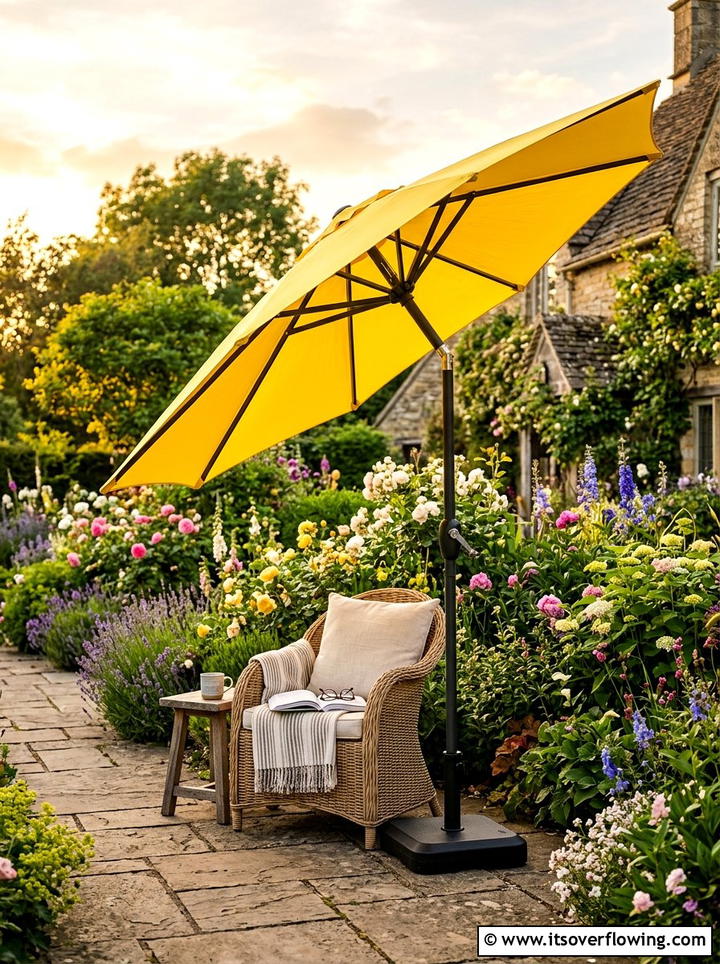 Tilt Umbrella For Sun Control - 25 backyard ideas with umbrellas