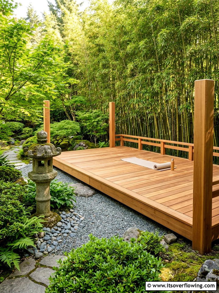 Timber Yoga Deck - 25 garden decor ideas for zen gardens