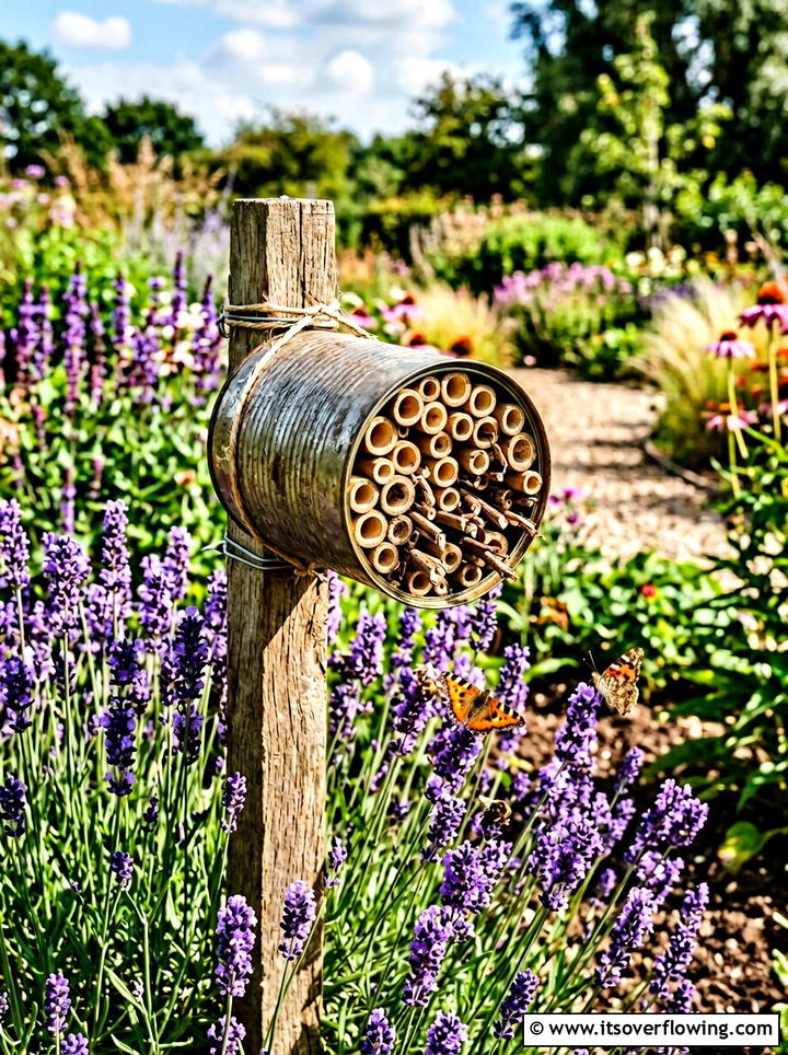 Tin Can Butterfly House - 25 upcycled garden ideas with tin cans