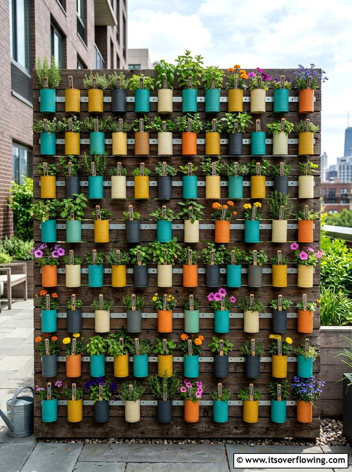 Tin Can Garden - 25 upcycled garden ideas with garden signs
