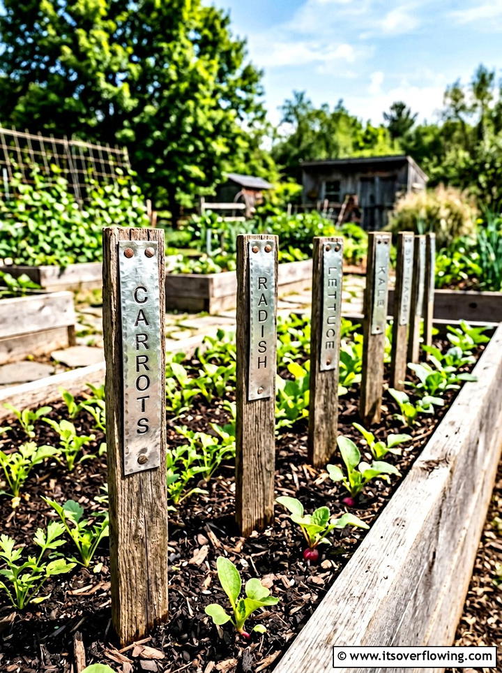 Tin Can Garden Marker - 25 upcycled garden ideas with old cans