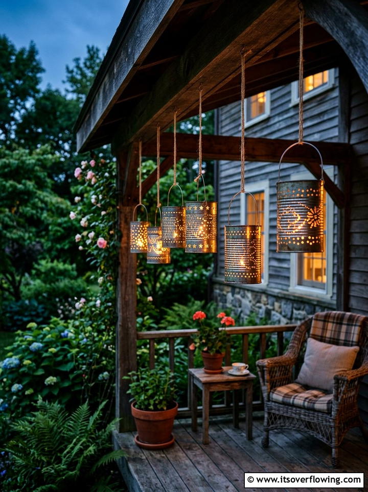 Tin Can Lanterns - 25 reusing old things ideas for front yard