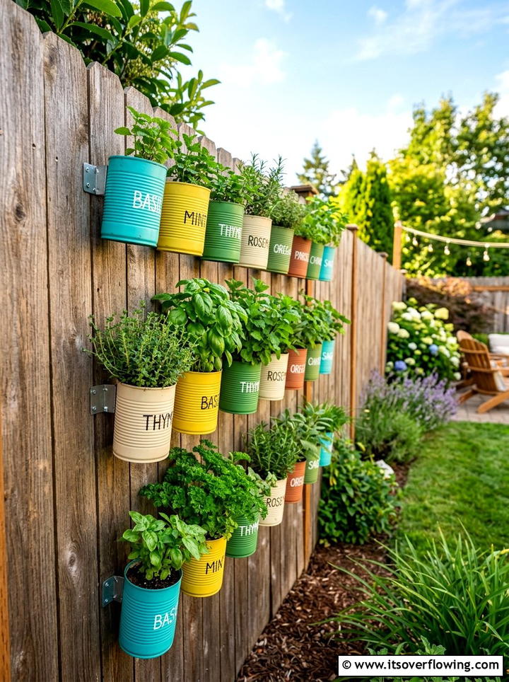 Tin can herb garden - 25 reusing old things ideas for garden