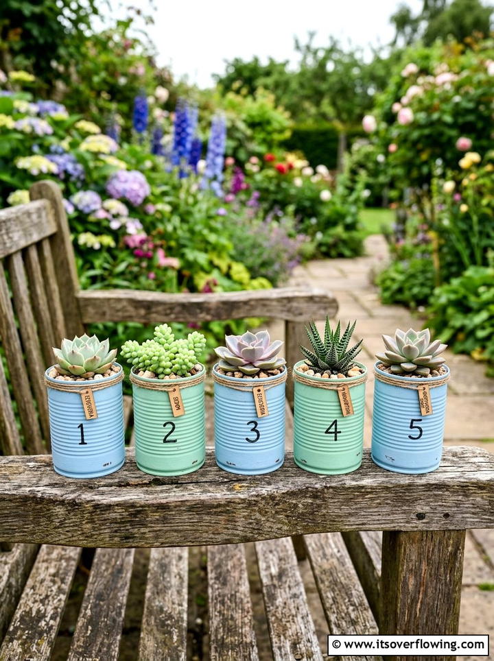 Tin can planter - 25 recycled garden ideas for teachers