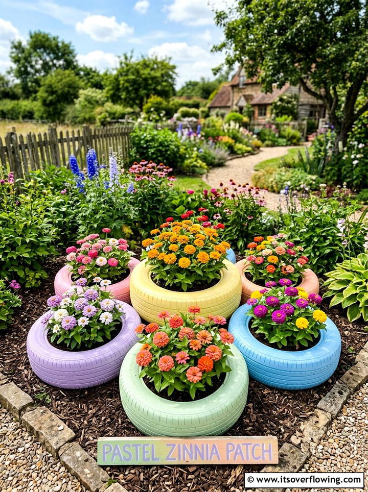 Tire Flower Bed - 25 garden ideas with old tires