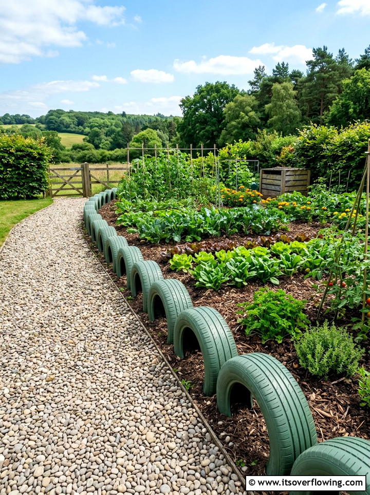 Tire Garden Edging - 25 garden ideas with old tires