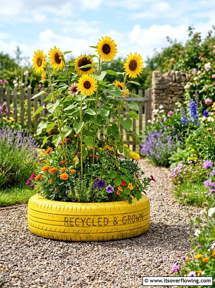 Tire Garden Planter - 25 garden decor ideas diy