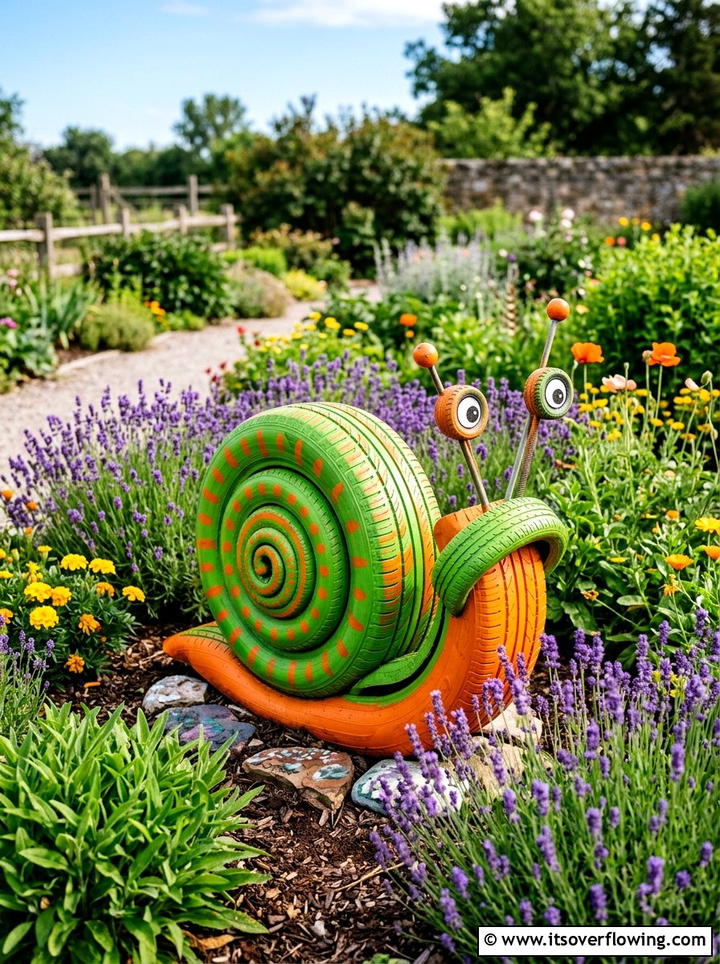 Tire Garden Sculpture - 25 garden ideas with old tires