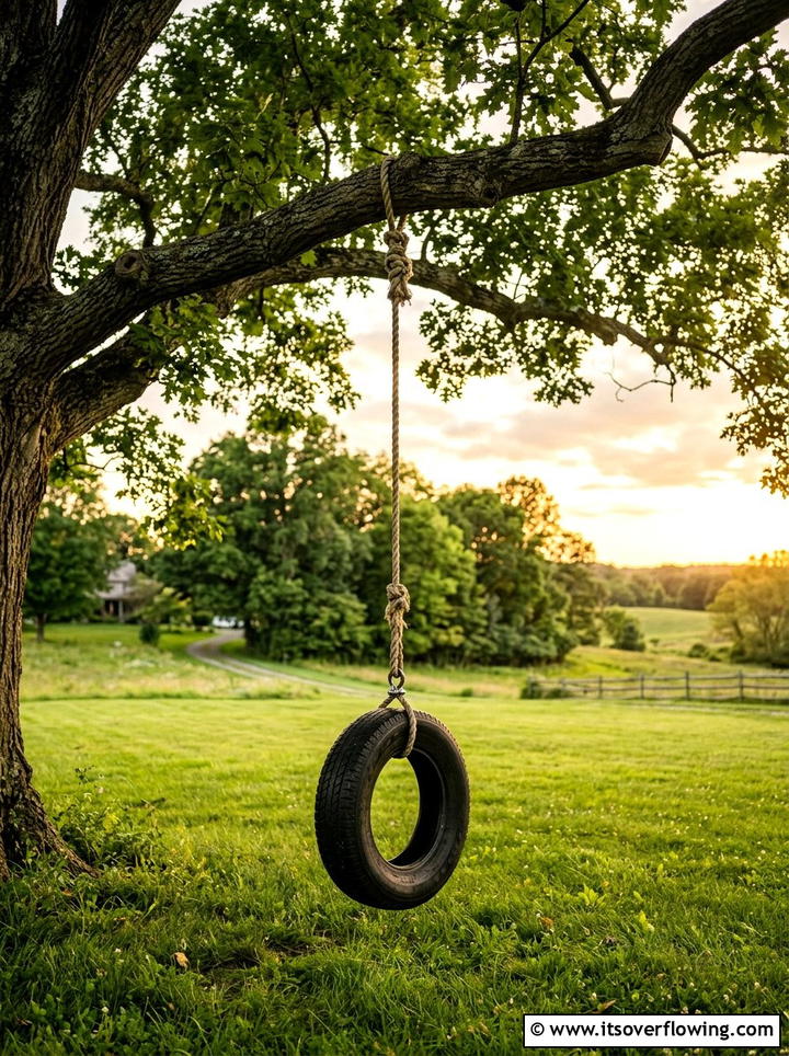 Tire Swing Under Tree - 25 backyard ideas with play area