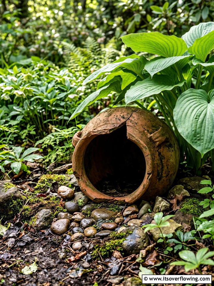 Toad house for garden - 25 recycled garden ideas with broken pots