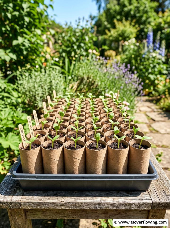 Toilet Paper Roll Seed Starter - 25 recycled garden ideas with composting
