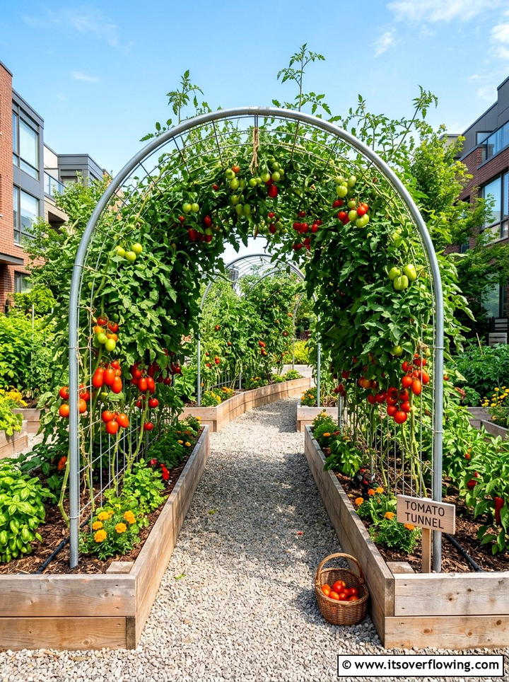 Tomato Trellis Tunnel - 25 creative garden ideas with trellis tunnel