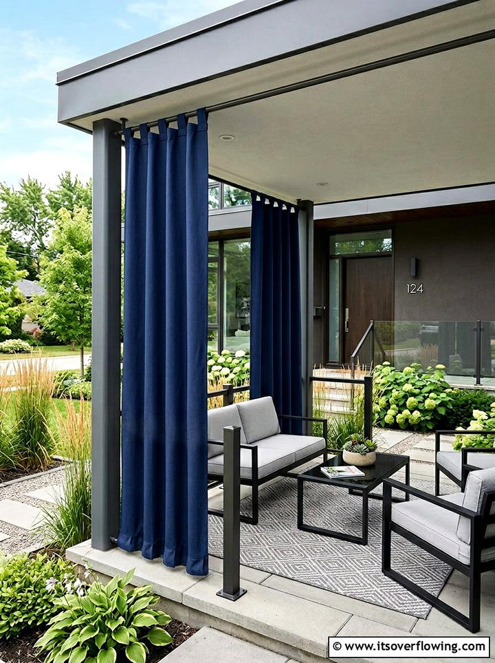 Top And Bottom Tab Curtains - 25 front porch ideas with outdoor curtains