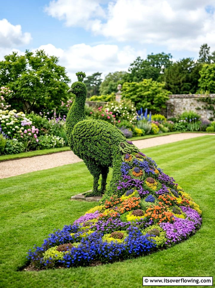 Topiary Bird Sculpture - 25 creative garden ideas with topiary shapes
