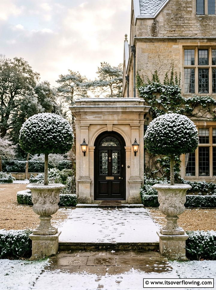 Topiary Tree - 25 garden decor ideas with winter decor