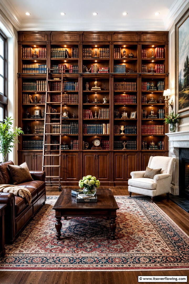 Traditional Bookcase Displays - 30 Traditional Living Room Ideas for Timeless Elegance