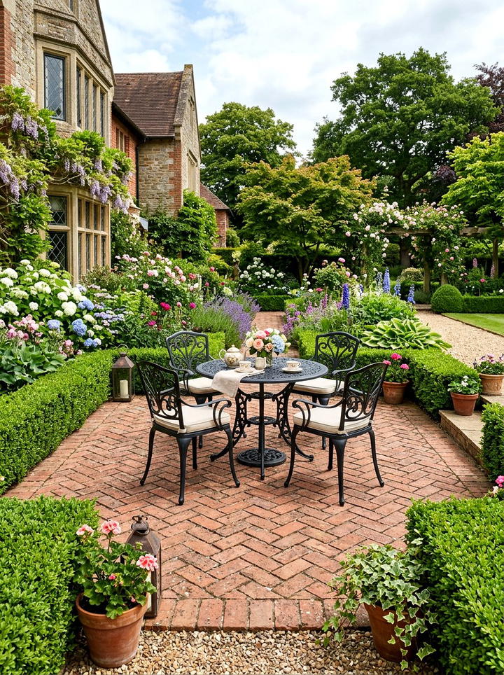 Traditional Brick Patio - 25 backyard decorating ideas with centerpiece tables