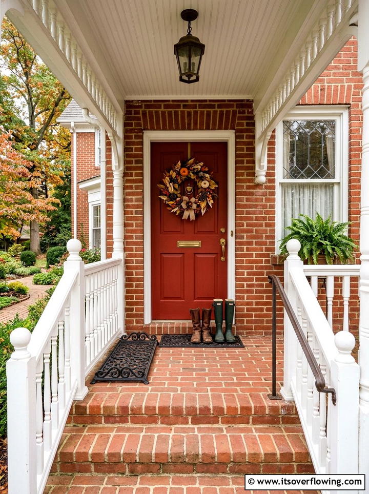Traditional Brick Porch - 25 front porch ideas with boot tray