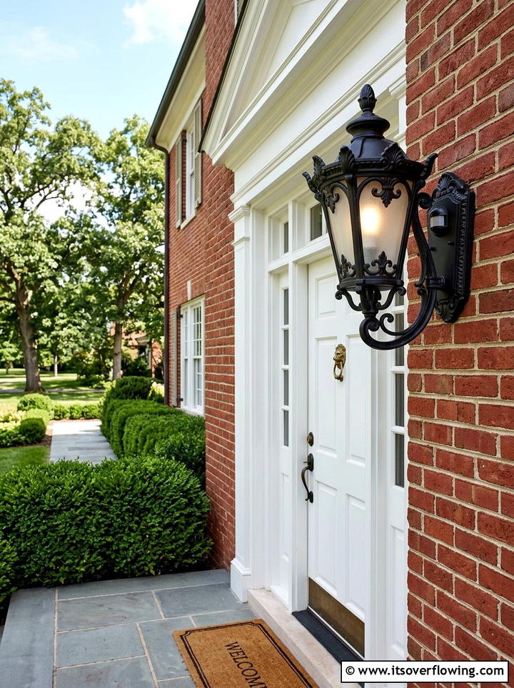 Traditional Carriage Light With Sensor - 25 front porch ideas with motion lights