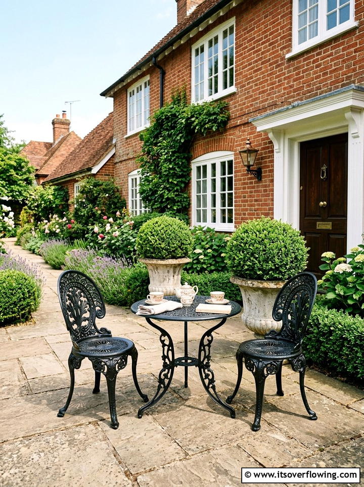 Traditional Cast Iron Bistro Set - 25 front porch ideas with bistro set